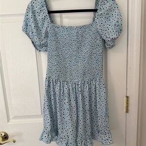 SHEIN Light Blue Floral Girls Romper